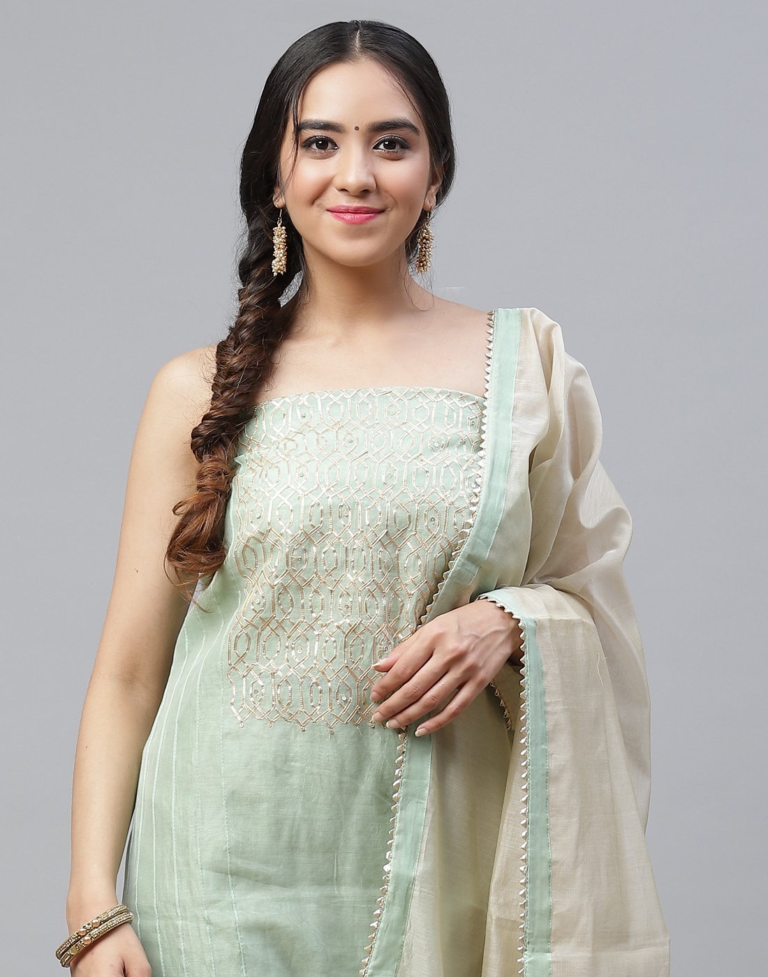 Chanderi Embroidered Suit Piece