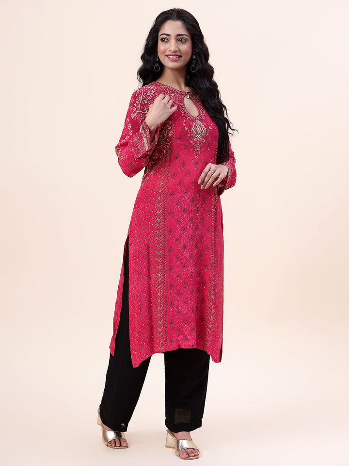Digital Printed Crepe Kurta