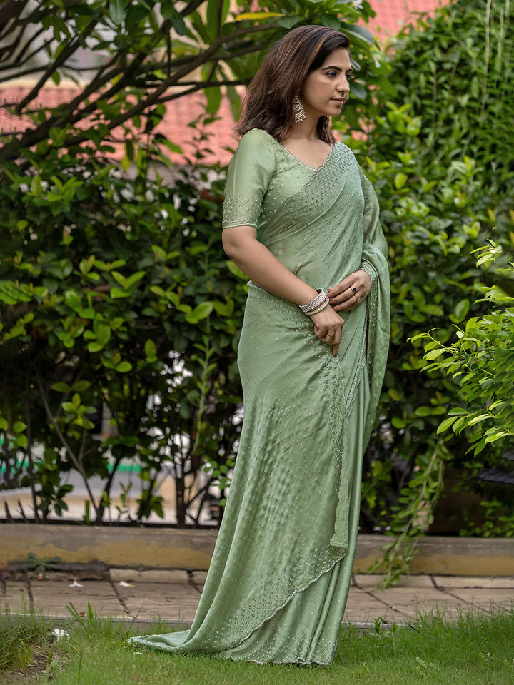 Embroidered Chiffon Saree