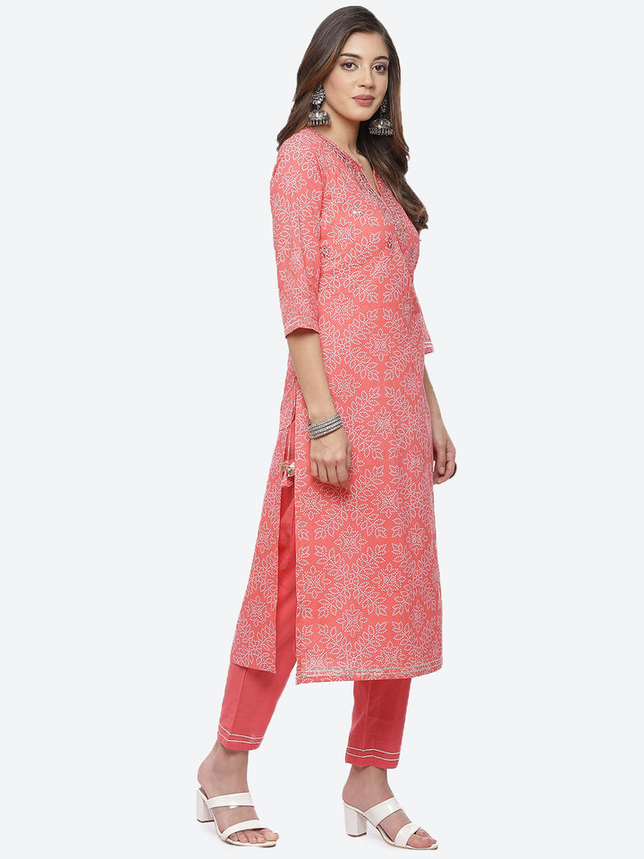 Resham Mirror Booti Cotton Stitched Salwar Kameez With Chiffon Dupatta