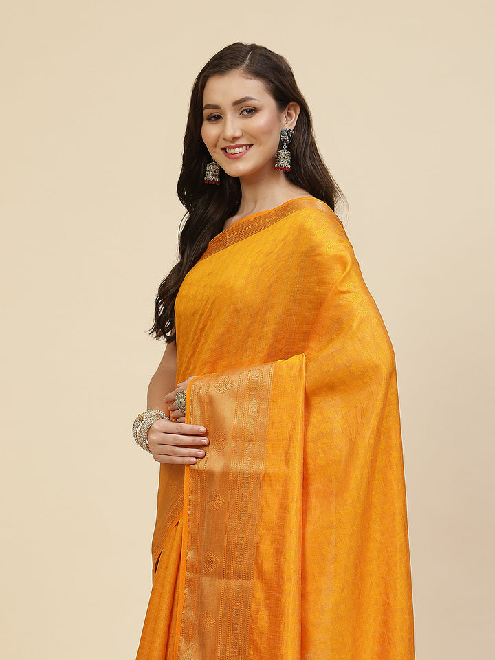 Zari Border Booti Tussar Woven Saree