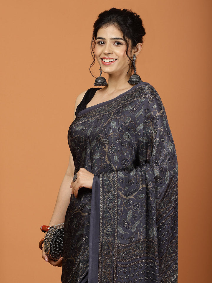 Digital Printed Crepe Woven Saree