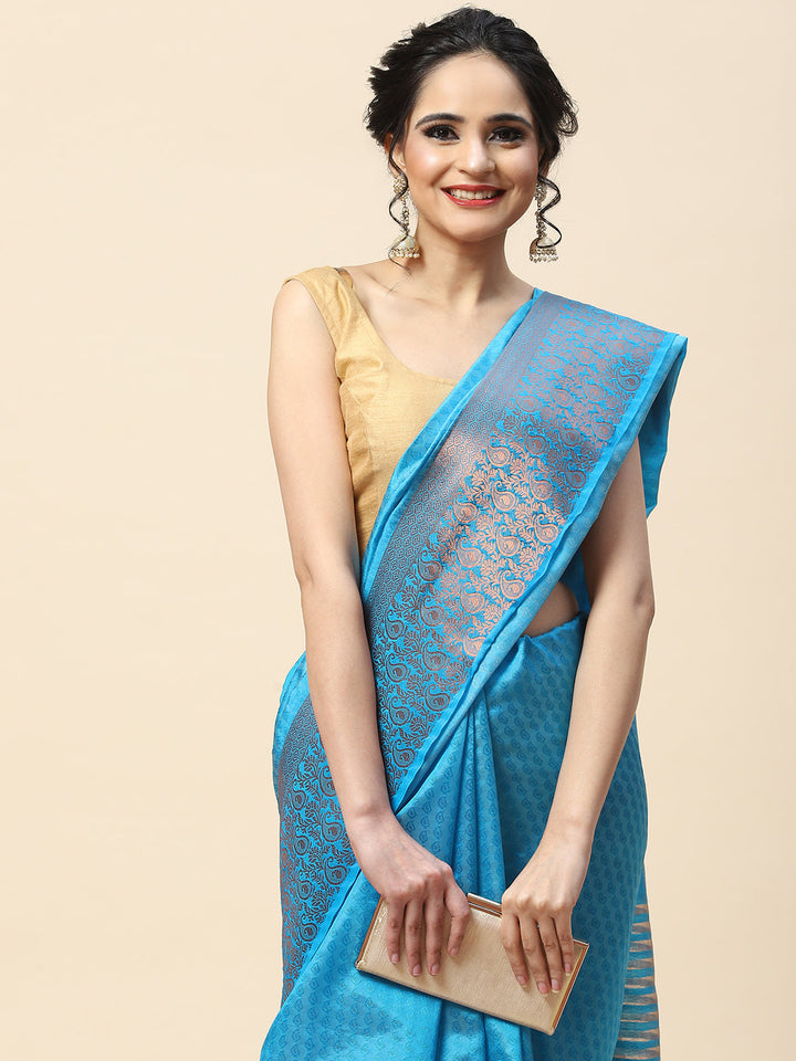 Plain Zari Border Handloom Woven Saree