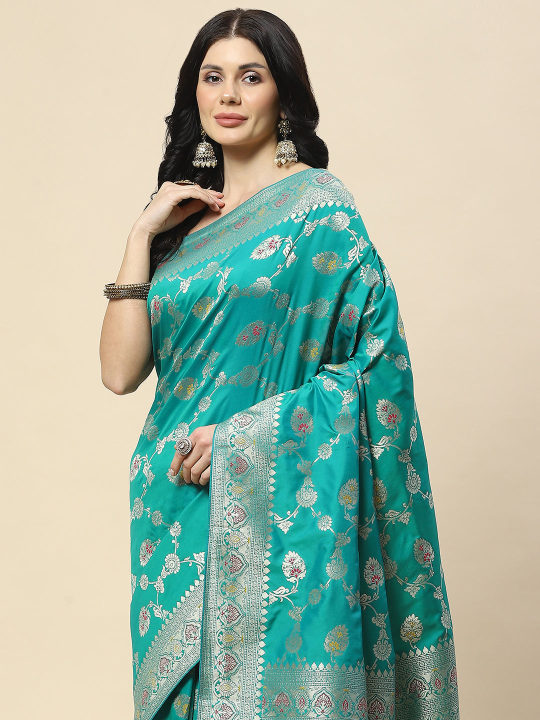Zari Jaal Woven Art Silk Banarsi Saree
