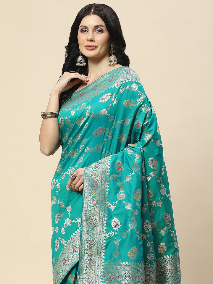 Zari Jaal Woven Art Silk Banarsi Saree