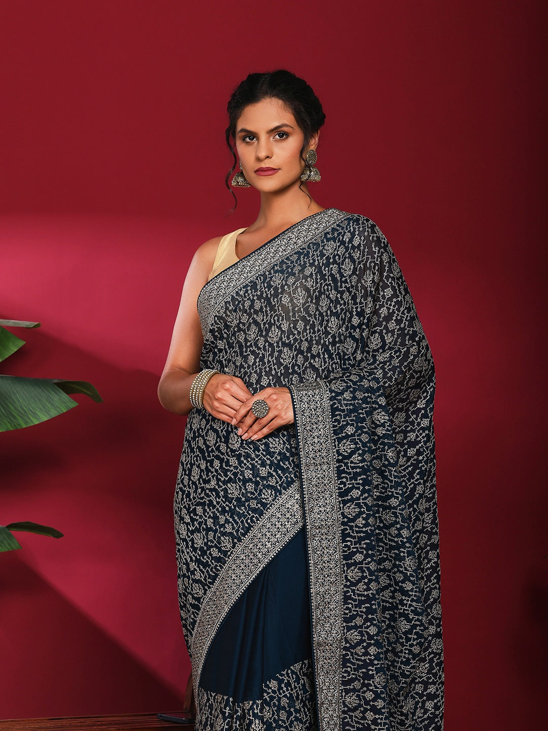 Embroidered Georgette Saree