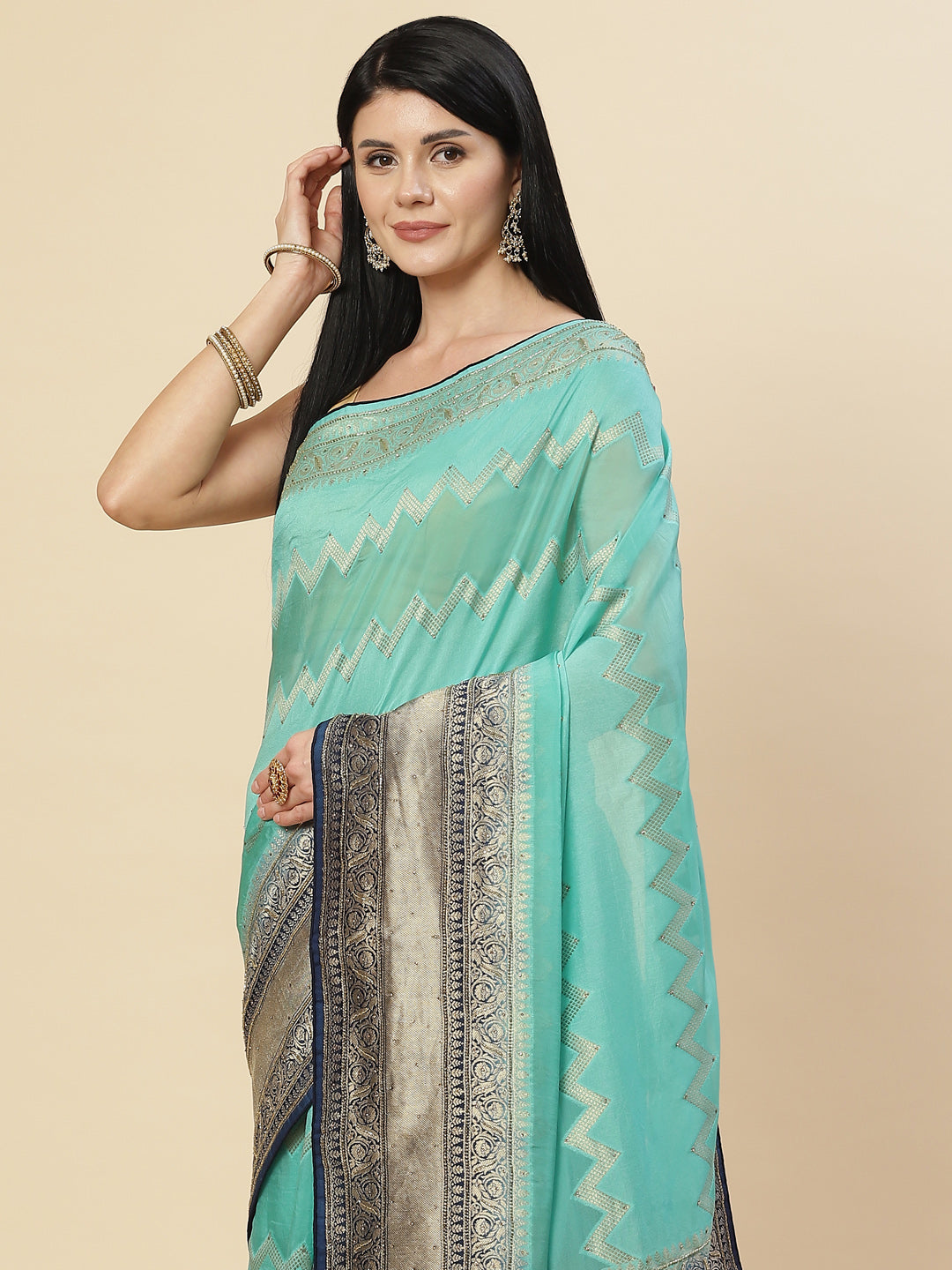 Embroidered Organza Saree