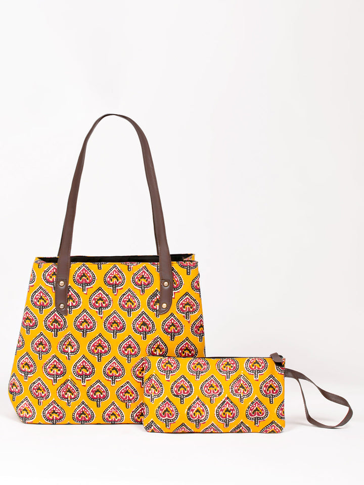 Cotton Handbag And Purse Set