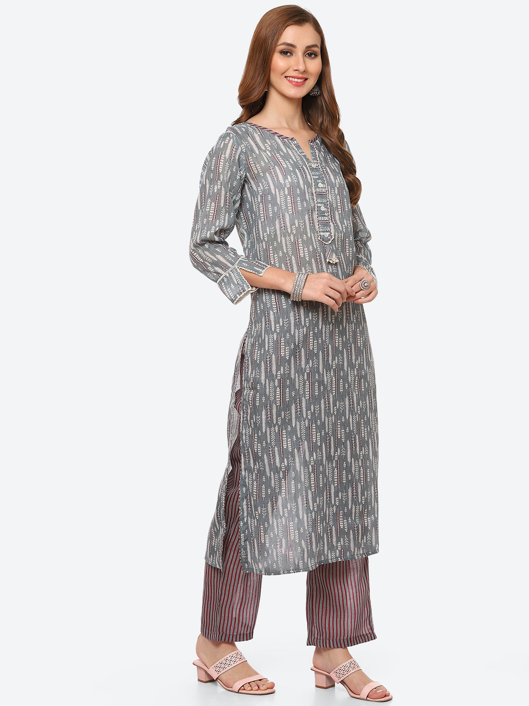 Printed Cotton Kurta With Pant