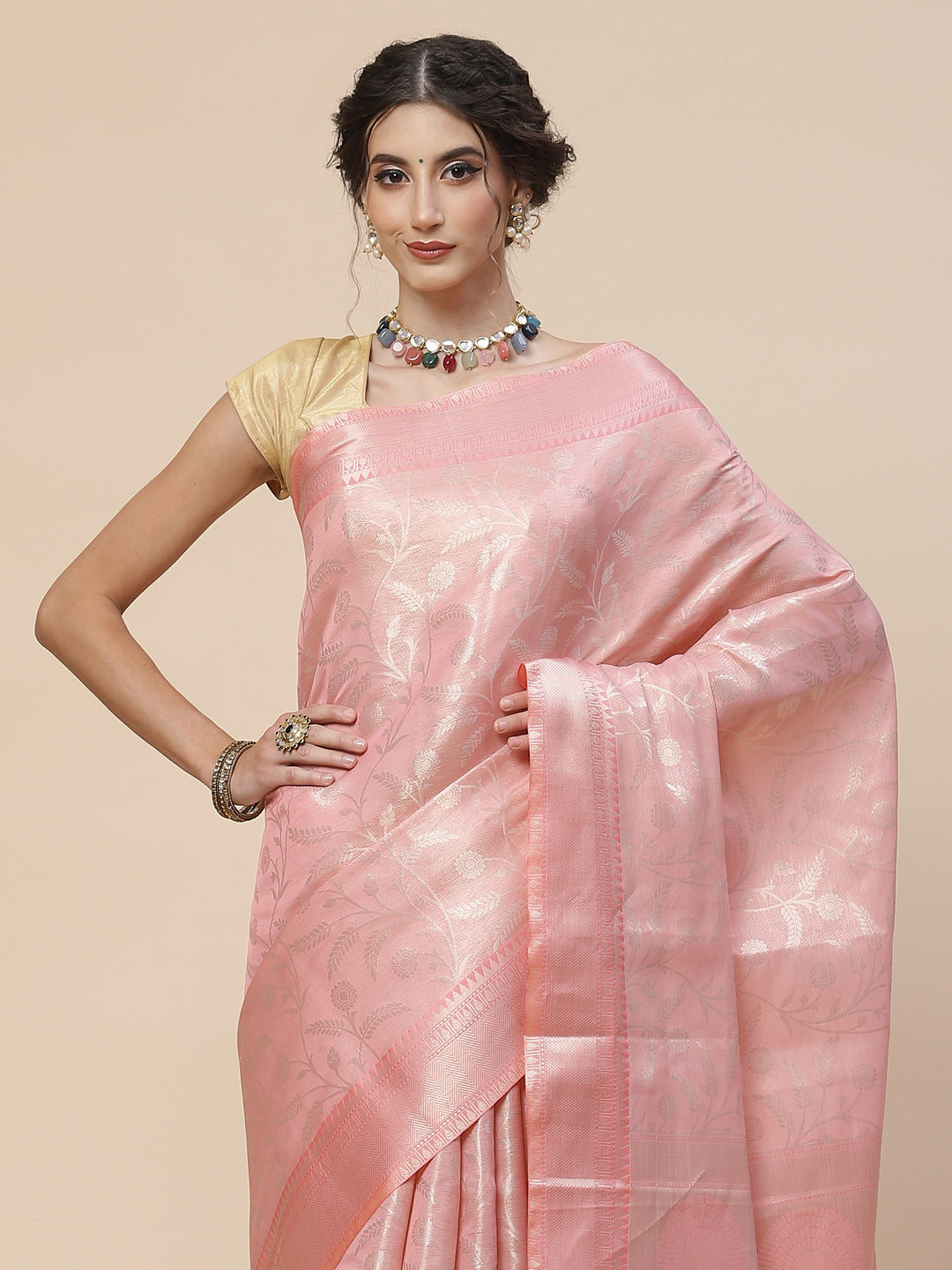 Zari Jaal Cotton Woven Saree