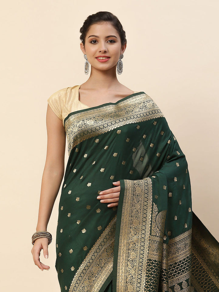Zari Border Booti Art Handloom Woven Saree