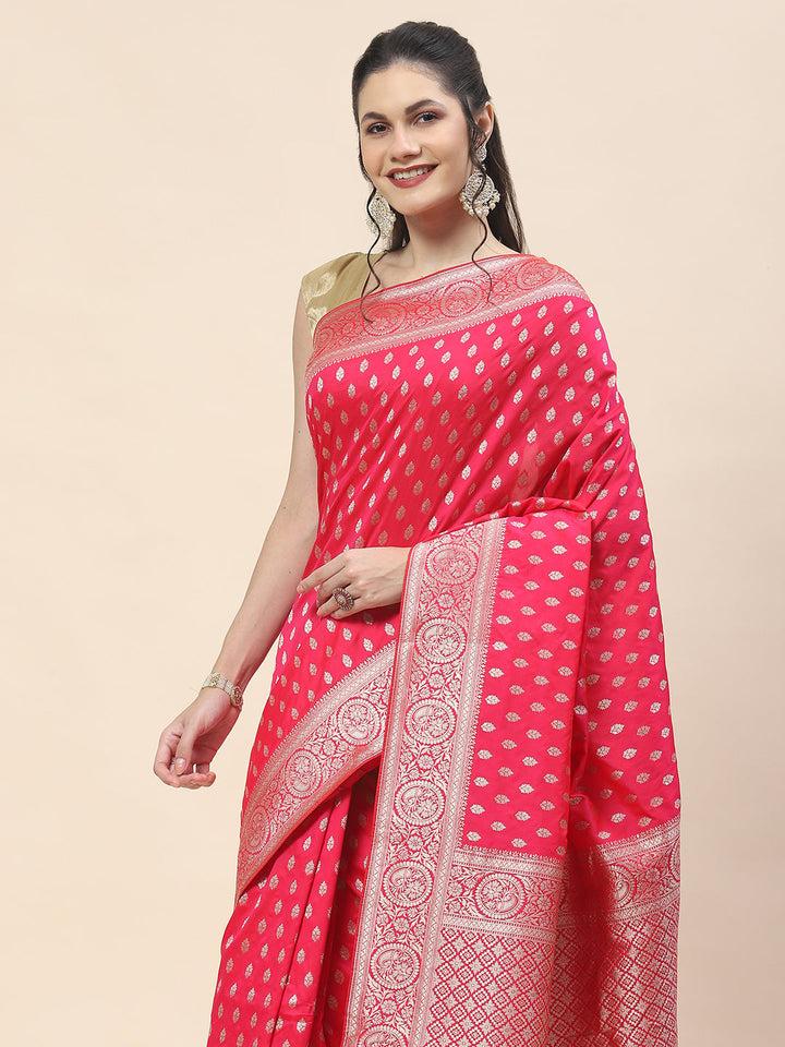 Zari Booti Woven Art Silk Banarsi Saree