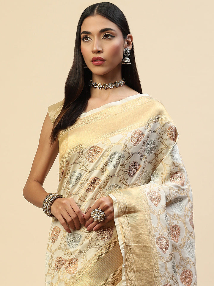 Zari Jaal Banarasi Woven Saree