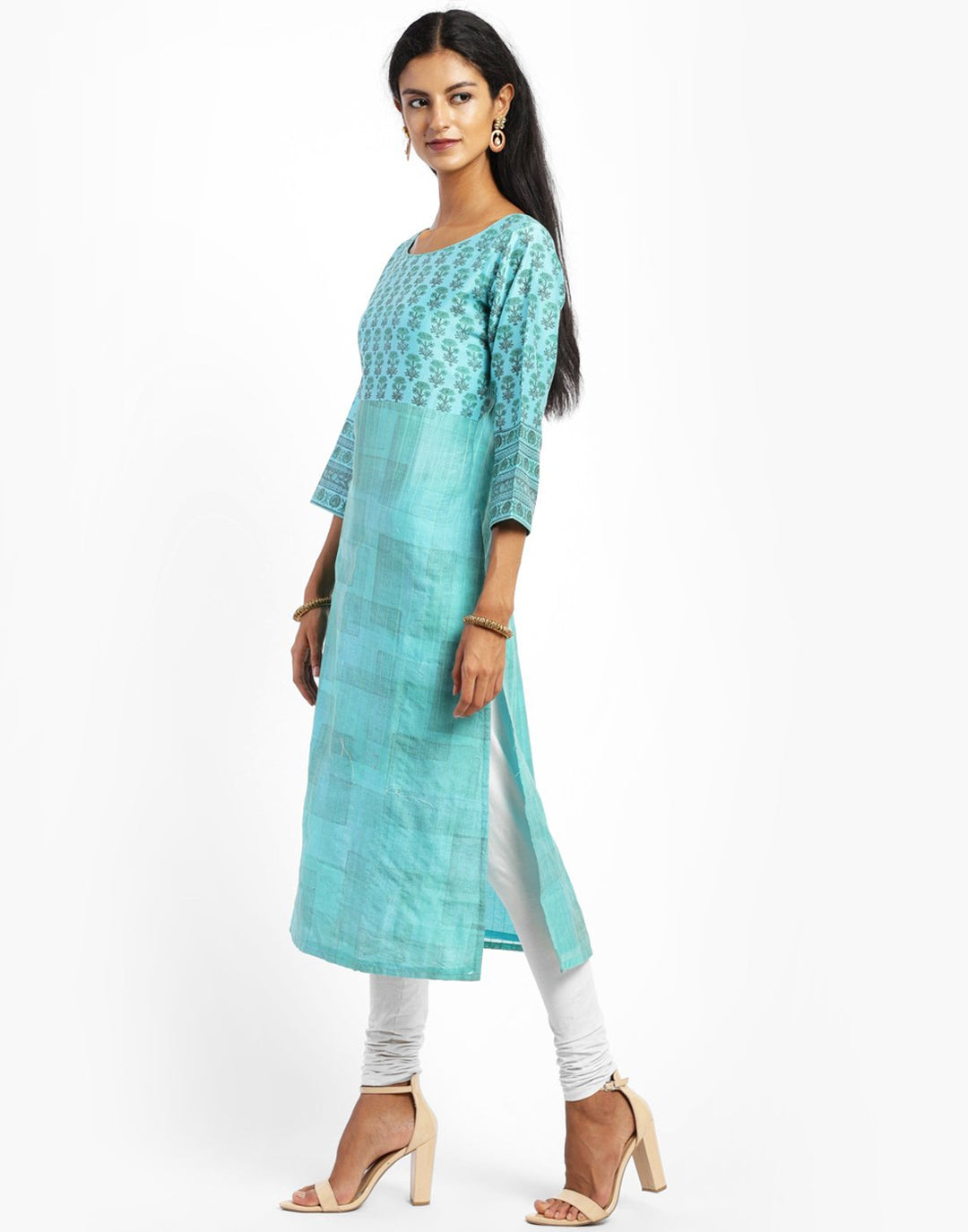 Printed Cotton Chanderi Kurti