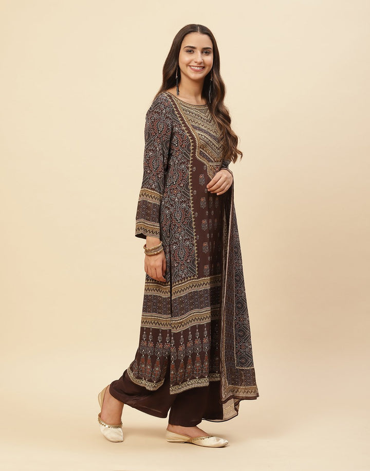 Digital Printed Crepe Salwar Kameez Stitched Suit With Georgette Dupatta