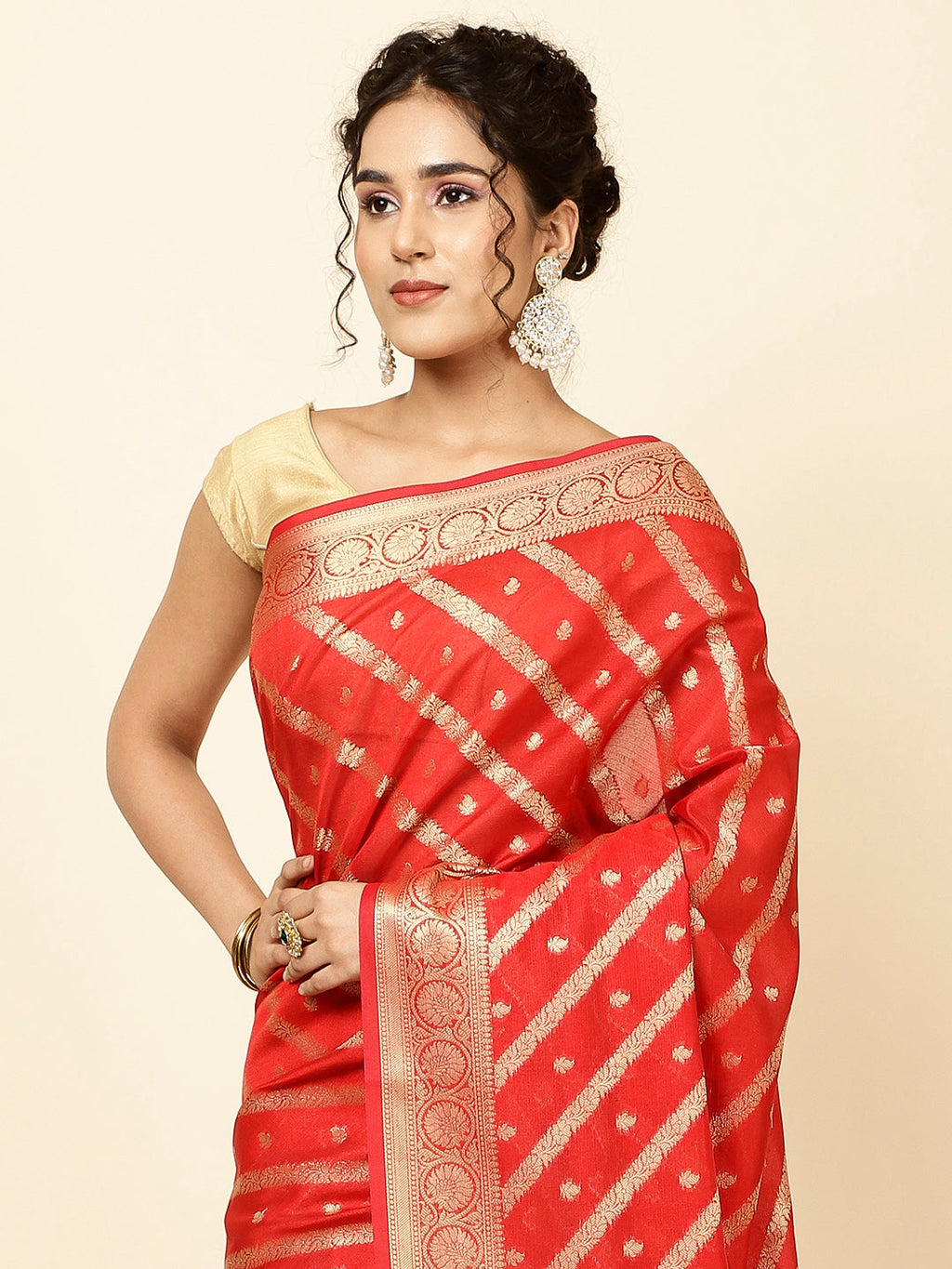 Zari Jaal Woven Cotton Saree