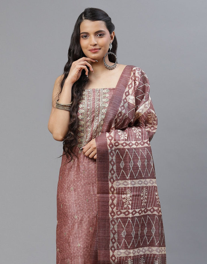Chanderi Embroidered Suit piece