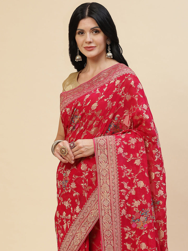 Floral Meenakari Georgette Saree