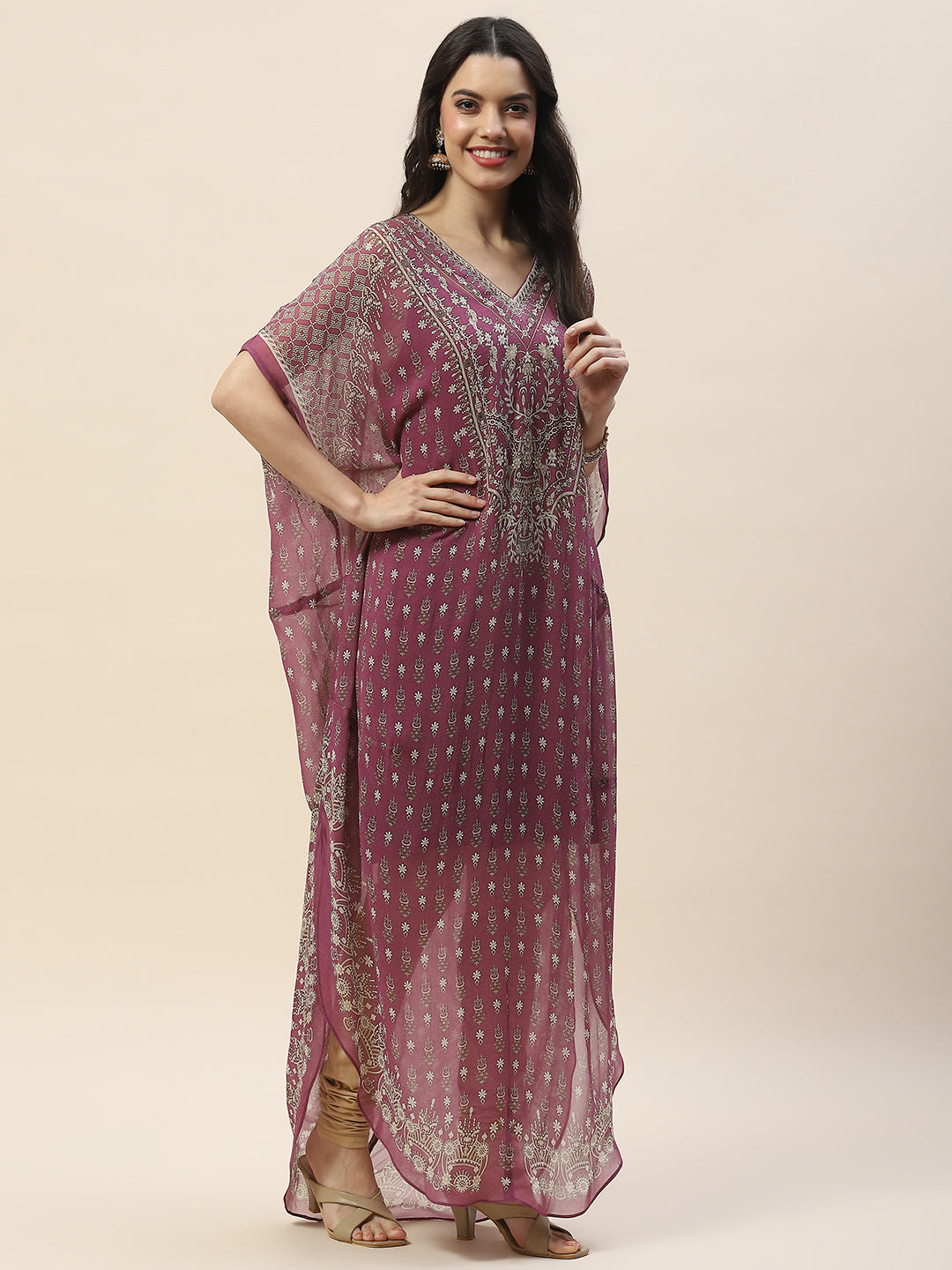 Digital Print Georgette Kaftan Kurta