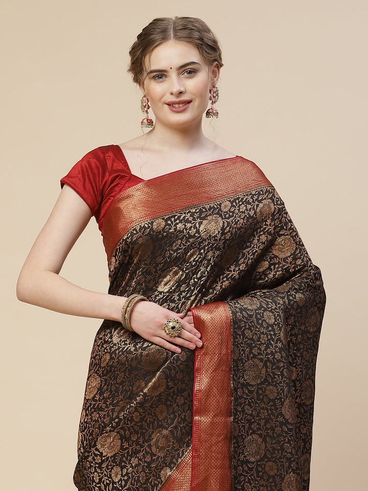 Brocade Crepe Plain Saree