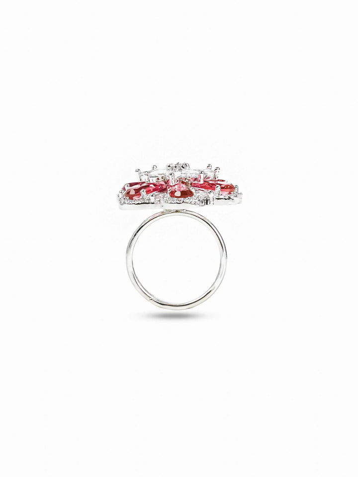Silver Toned AD Stone Ring