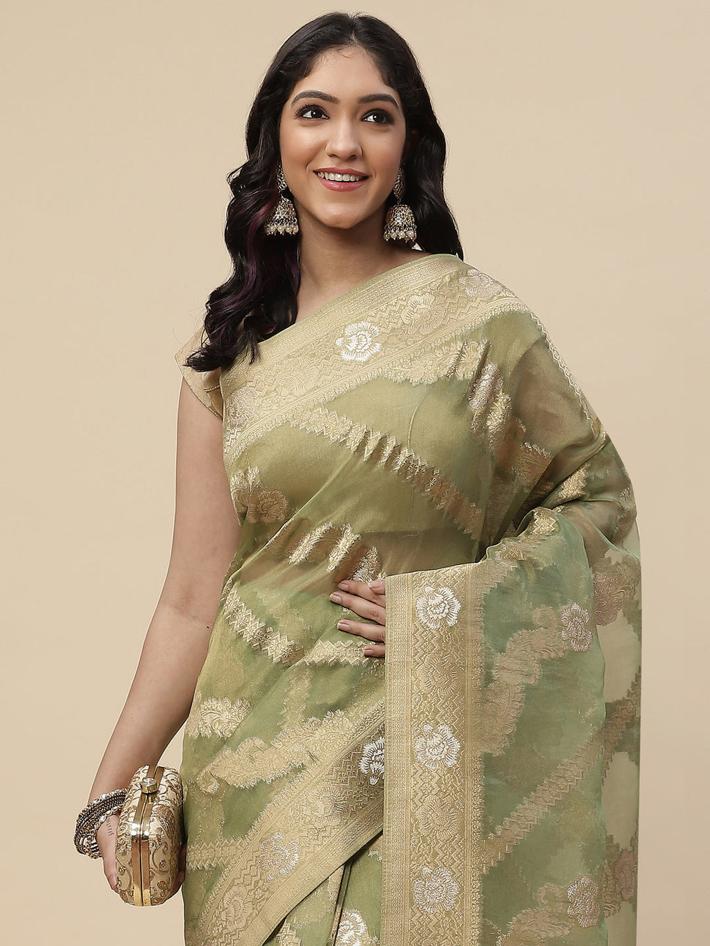 Zari Jaal Cotton Woven Saree