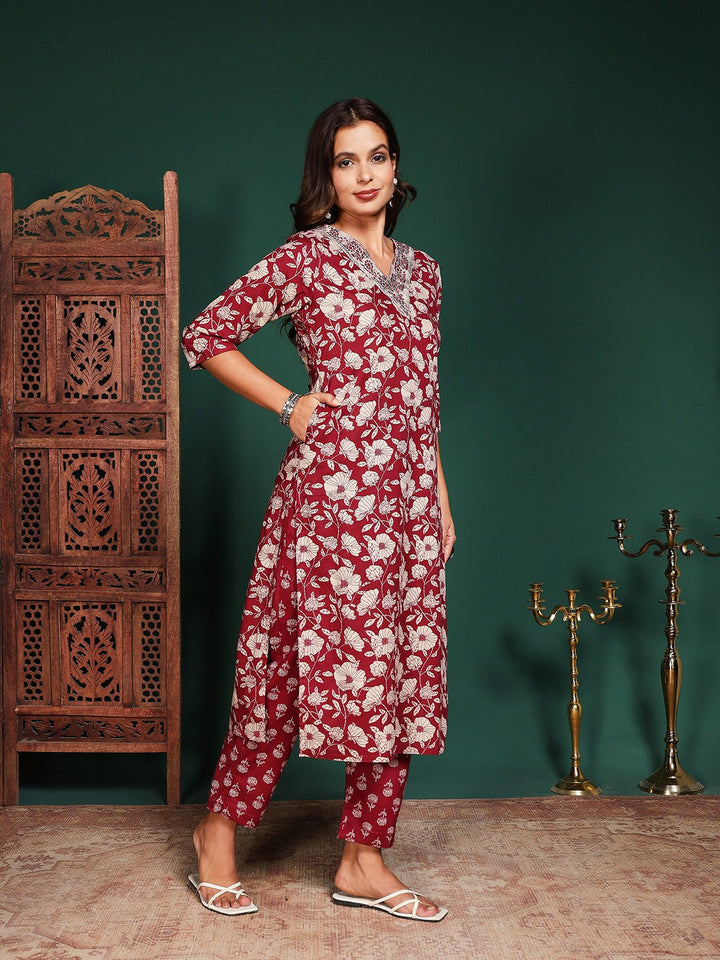 Printed Cotton Blend Kurta With Pant &amp; Dupatta
