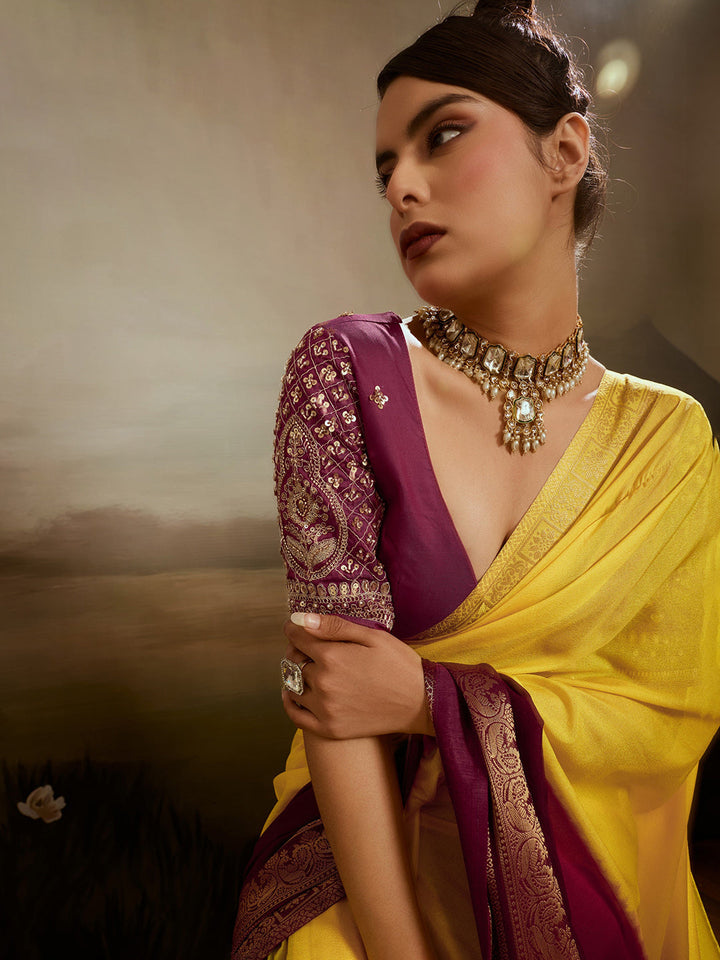 Plain Chiffon Saree
