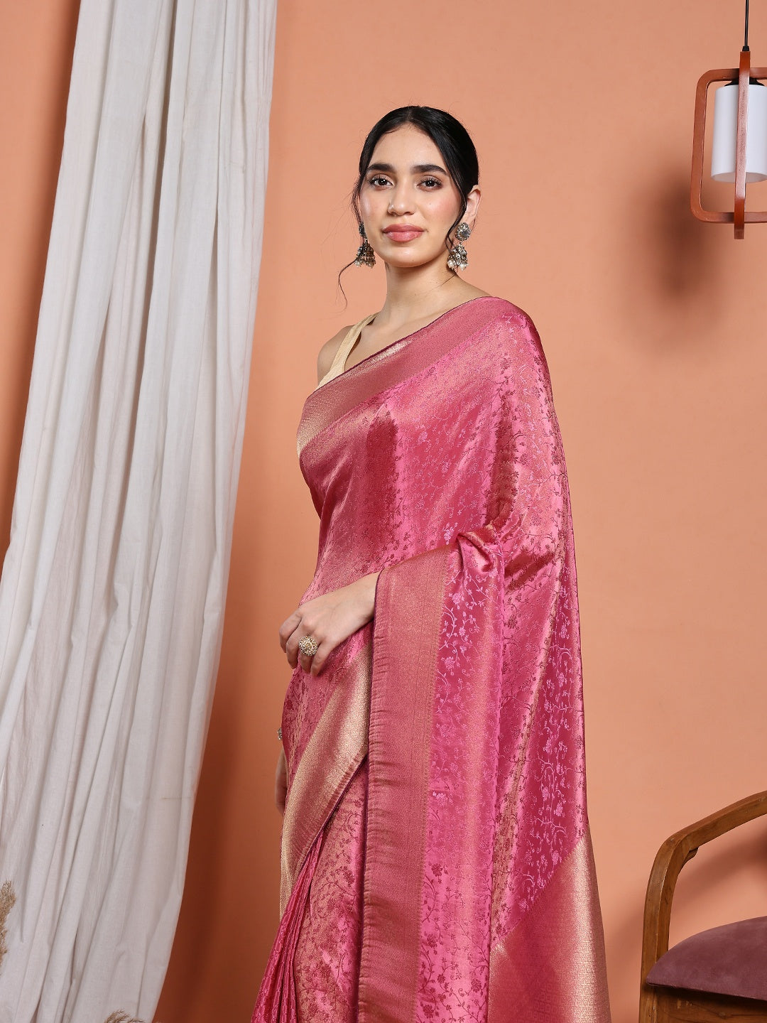 Woven Design Satin Saree