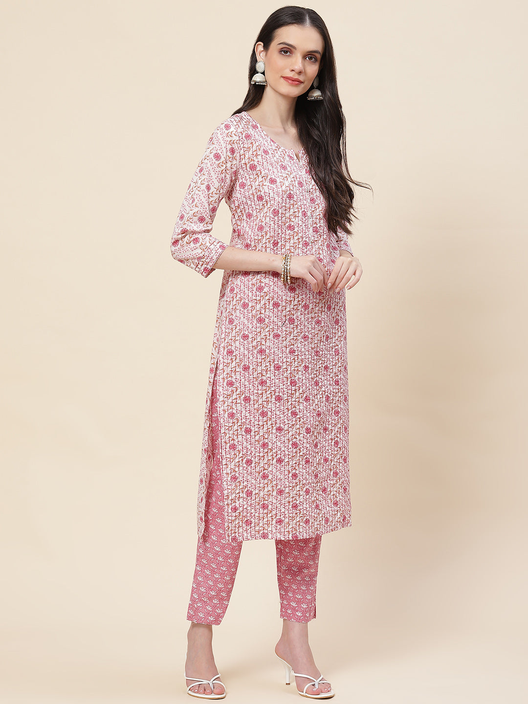 Printed Cotton Kurta With Pants