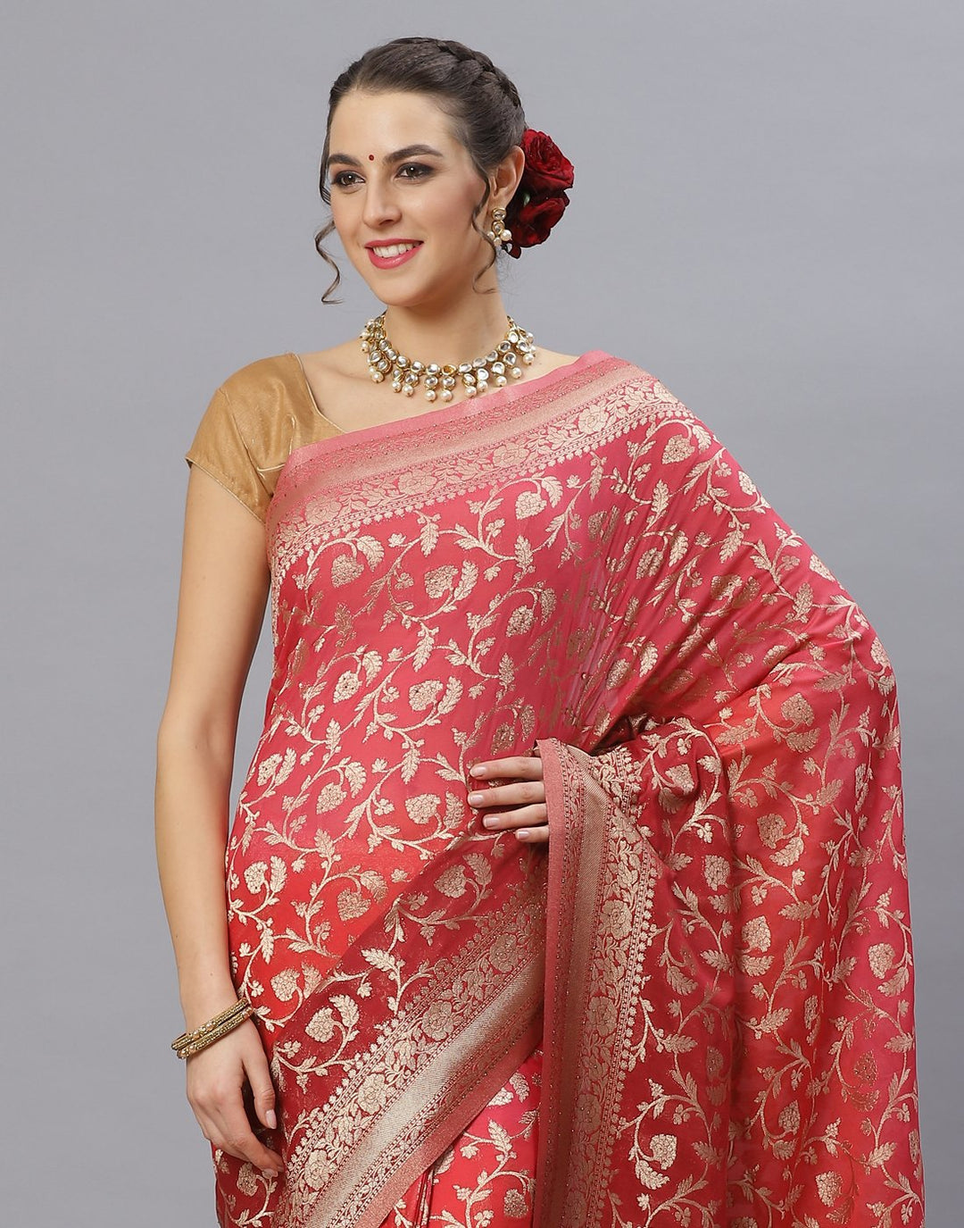 Zai Jaal Art Chiffon Saree