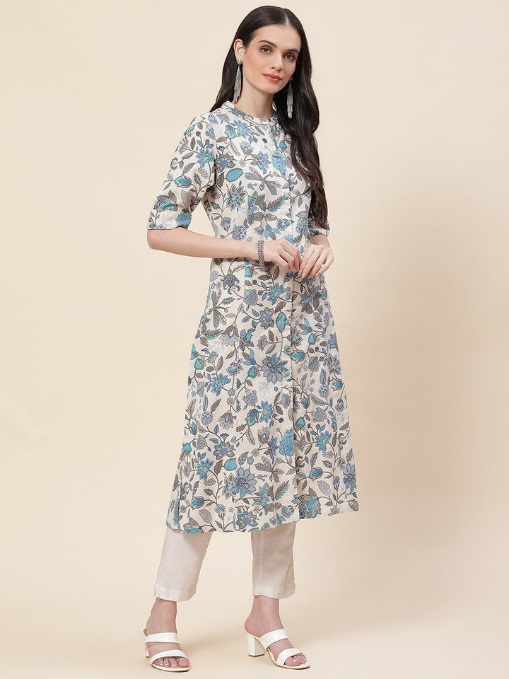 Floral Printed Cotton Kurta
