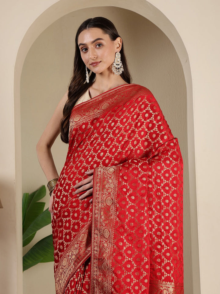 Woven Design Satin Saree