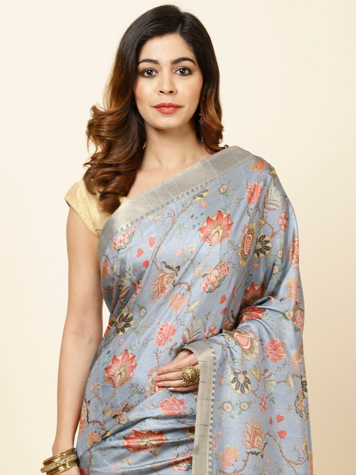 Digital Printed Tussar Saree