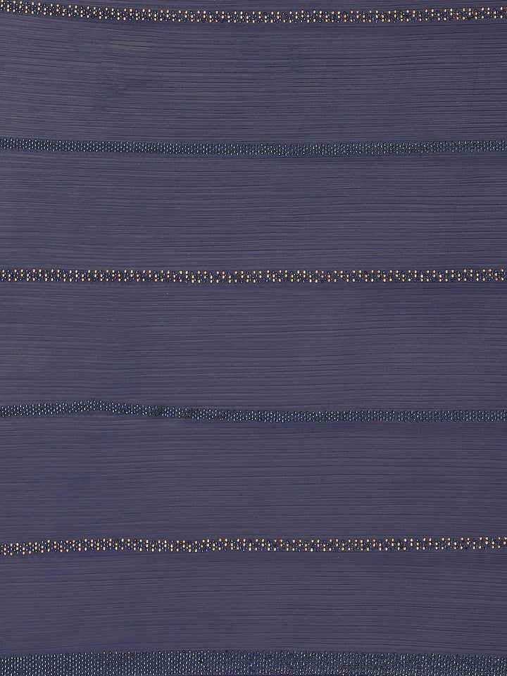 Zari Border Booti Chiffon Plain Saree