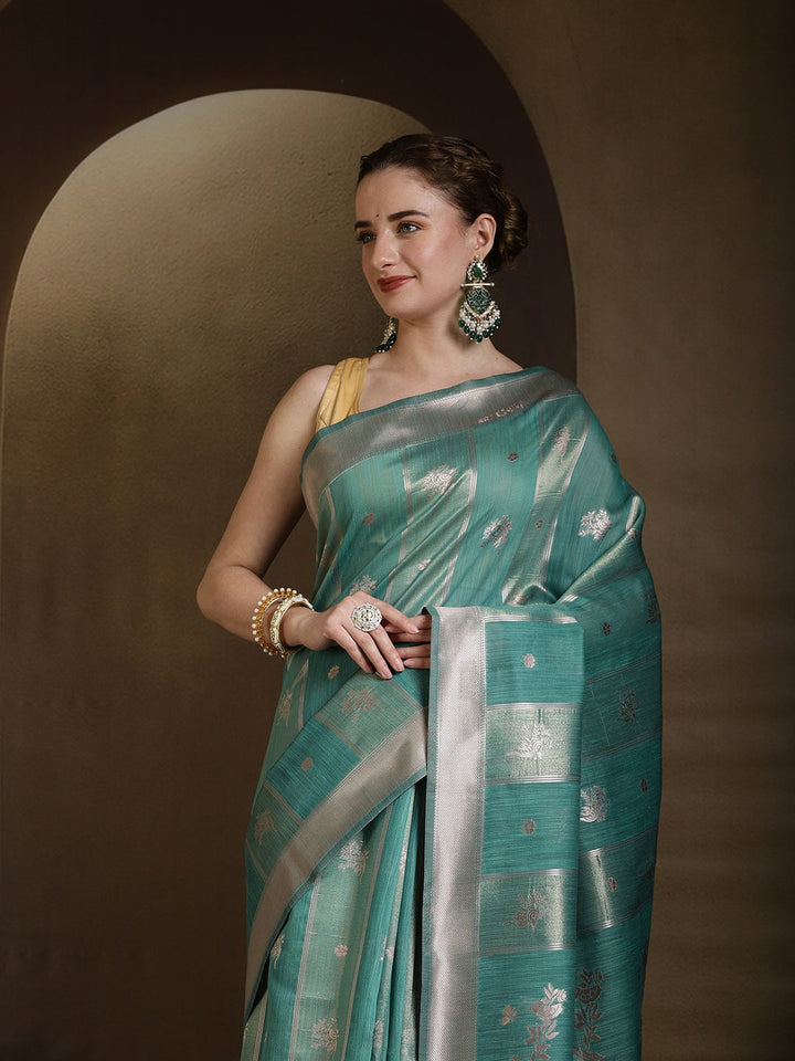 Woven Design Linen Blend Saree