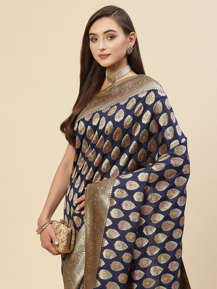 Zari Border Booti Handloom Woven Saree