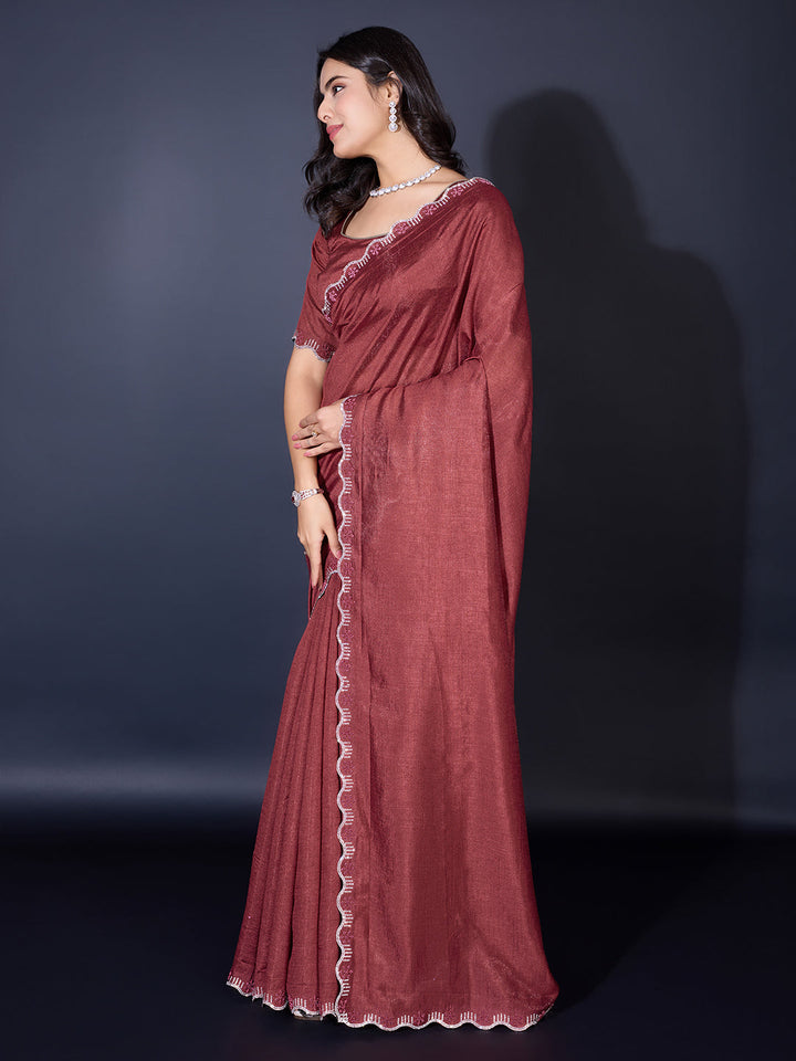 Embroidered Chiffon Saree