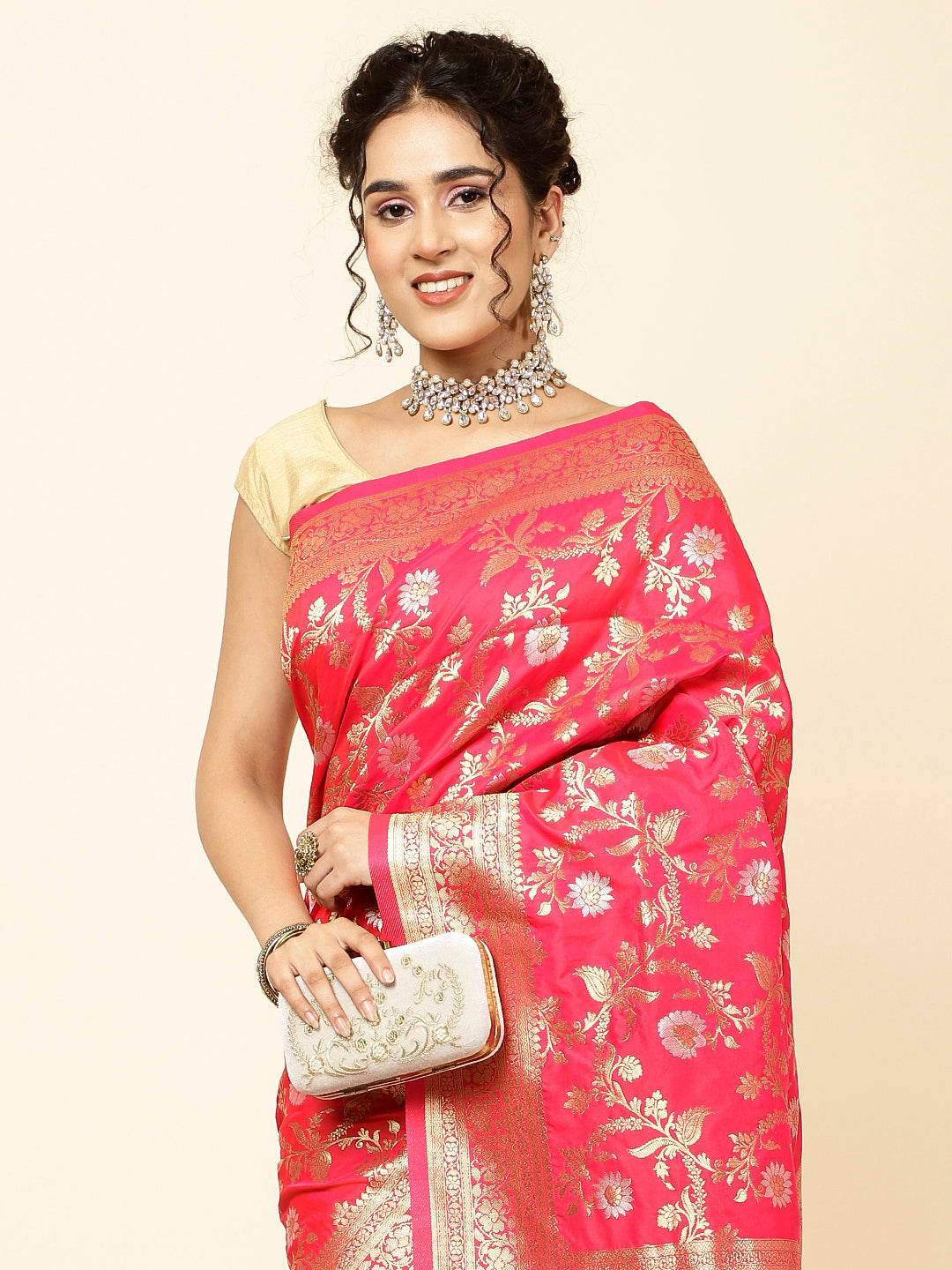 Zari Jaal Woven Banarsi Saree