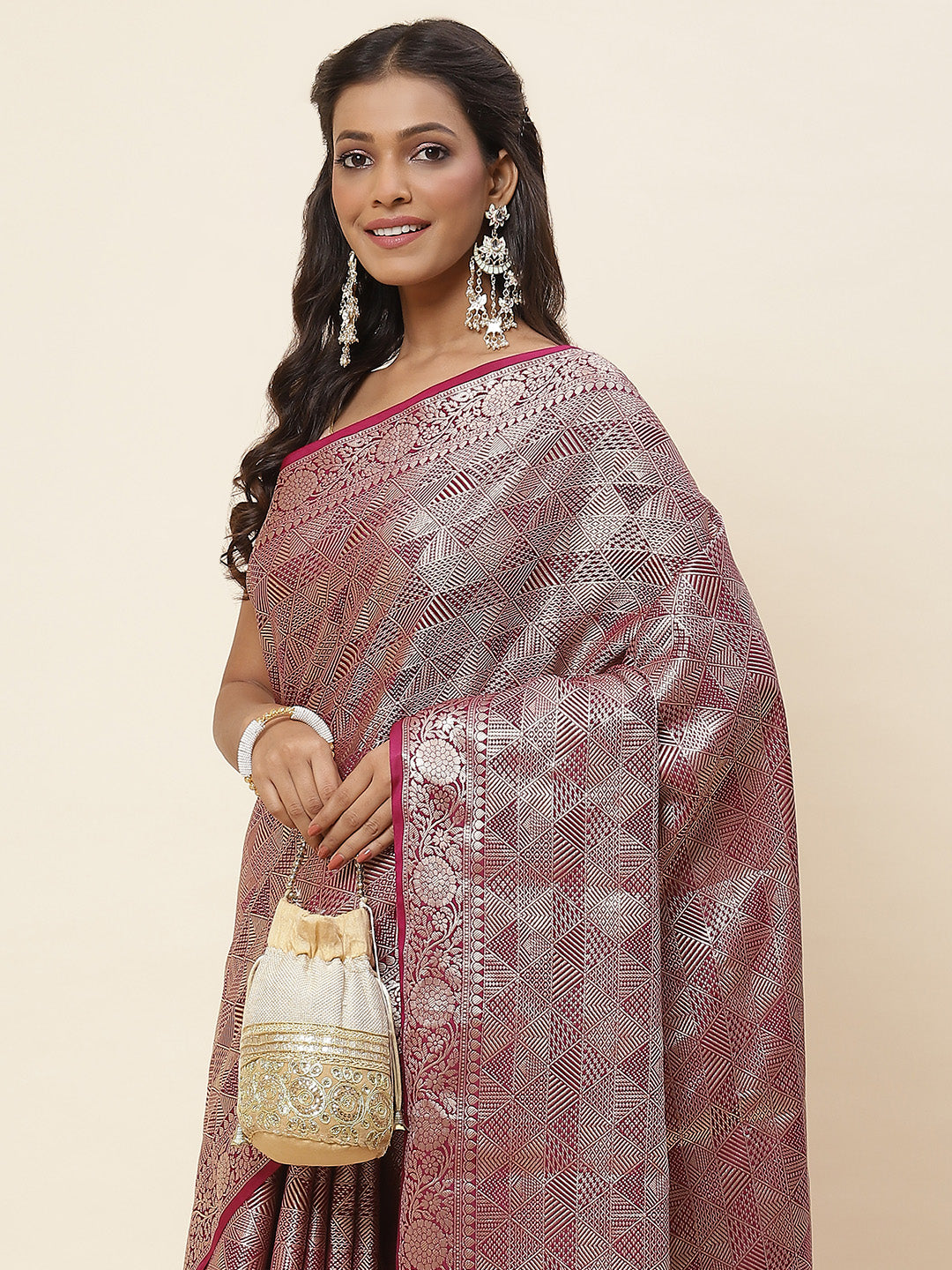 Zari Jaal Woven Banarsi Saree