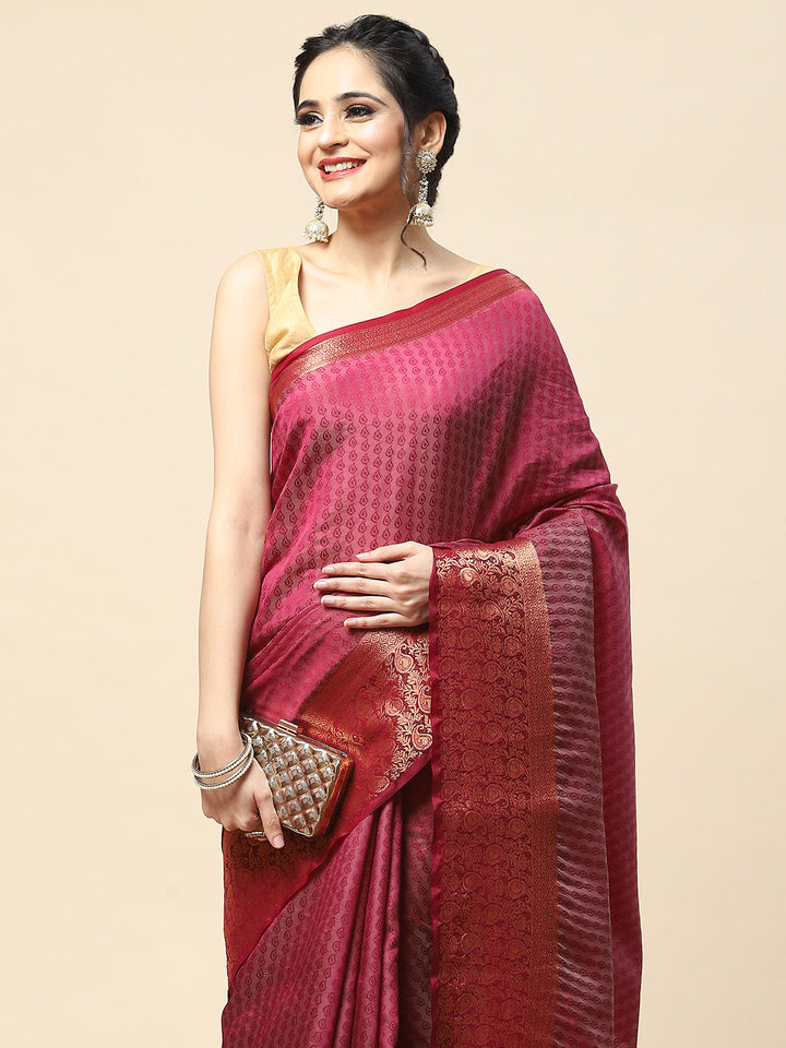 Plain Zari Border Handloom Woven Saree