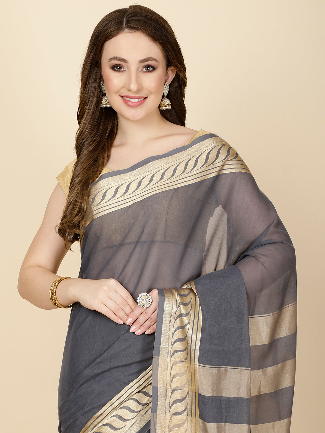 Resham Border Woven Cotton Saree