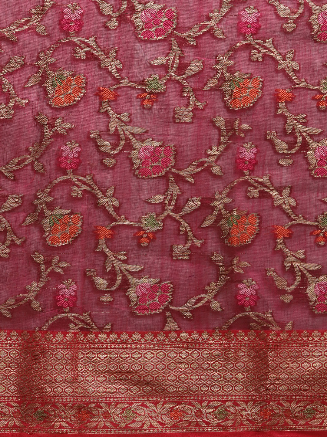 Zari Jaal Cotton Woven Saree