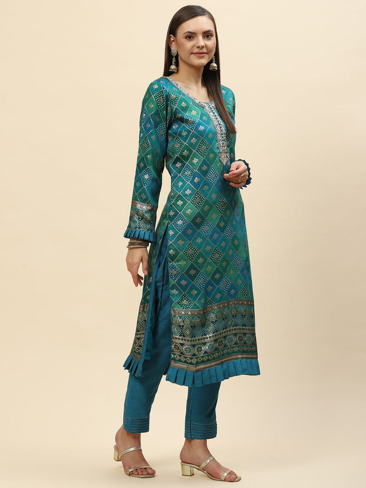 Banarasi Georgette Kurta With Pants &amp; Dupatta