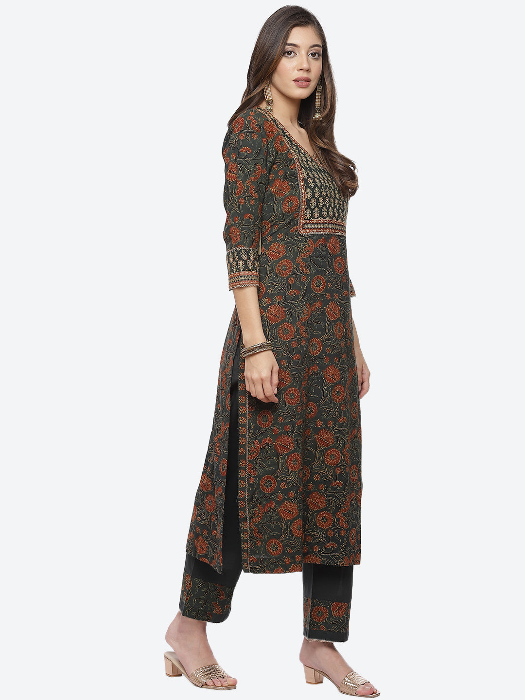 Printed Cotton Kurta With Pant