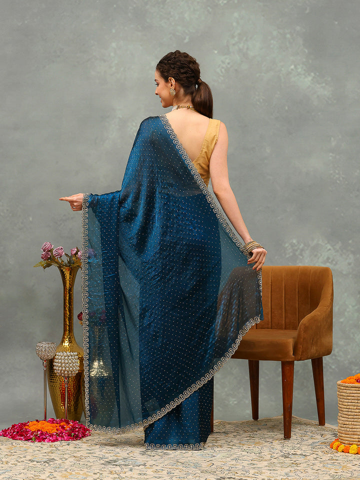 Embroidered Chiffon Saree