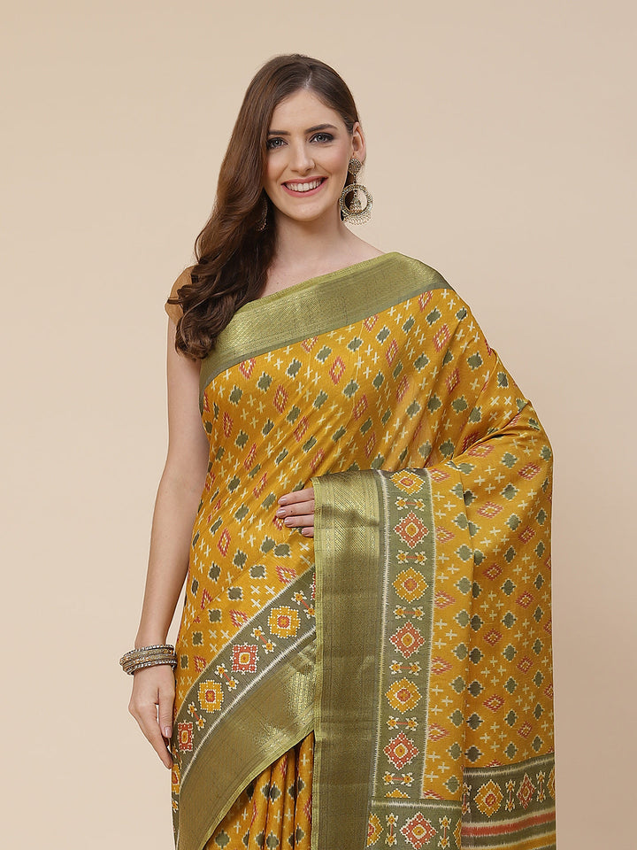 Patola Art Handloom Printed Saree