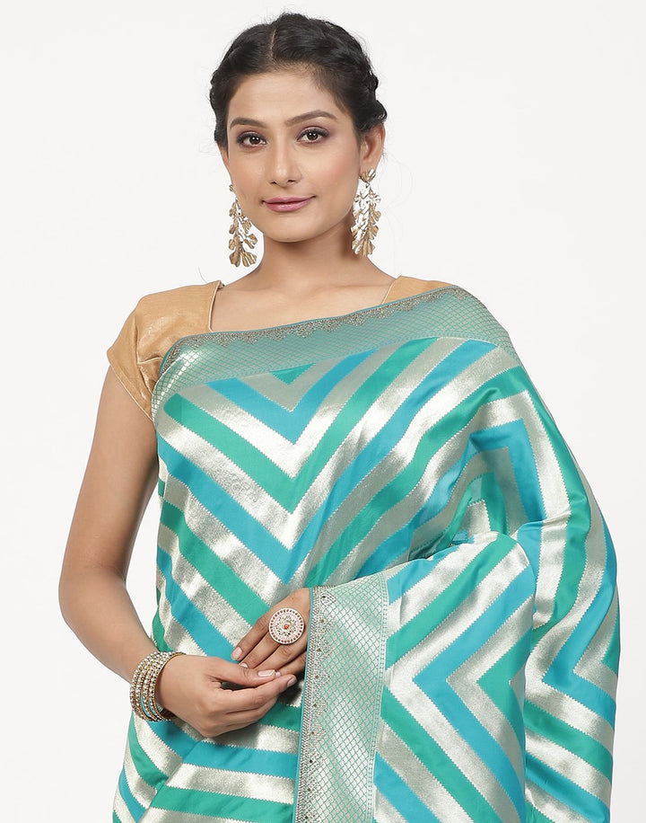 Banarasi Rama Green Silk Saree