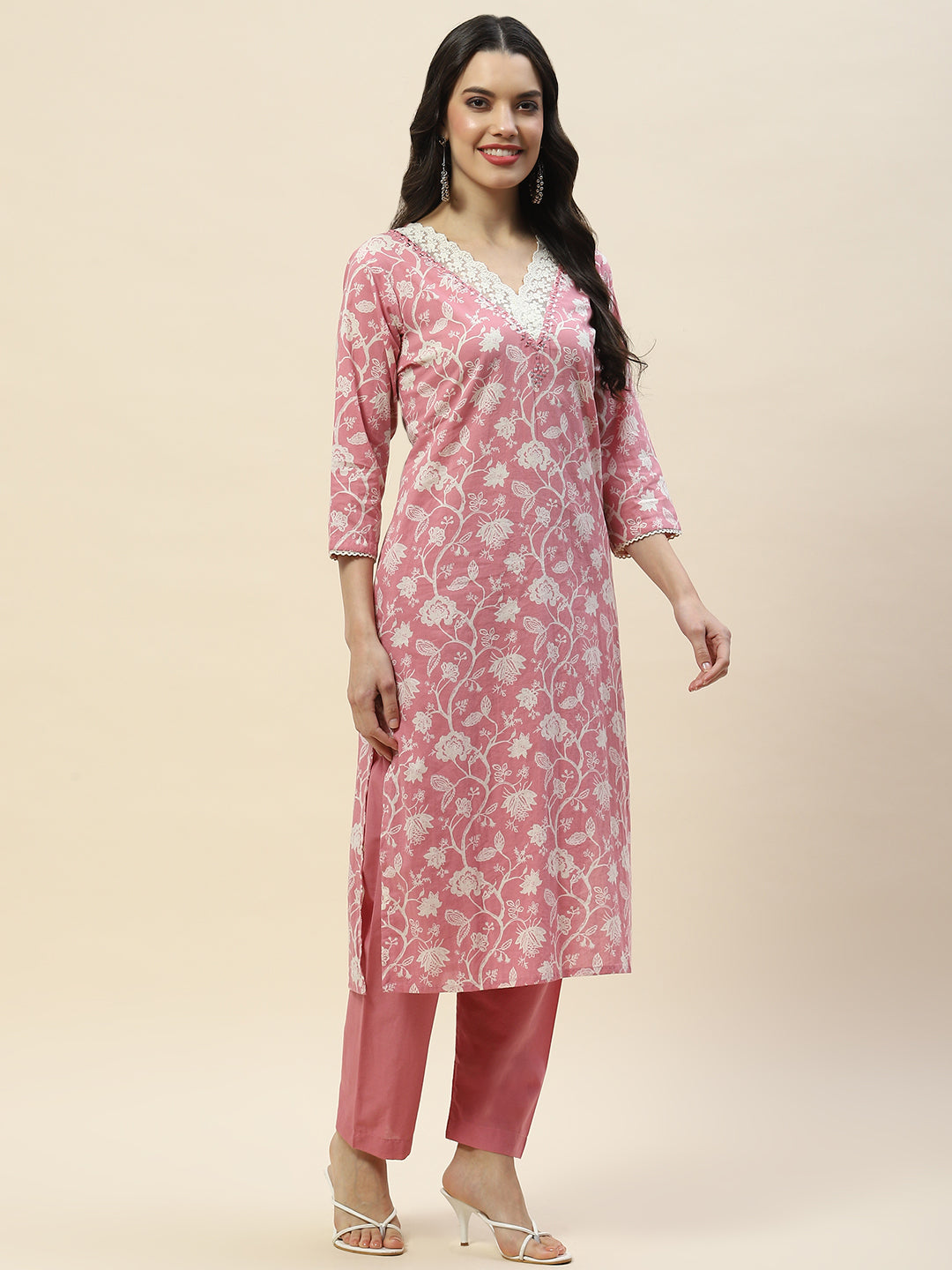 Printed Muslin Kurta With Pants