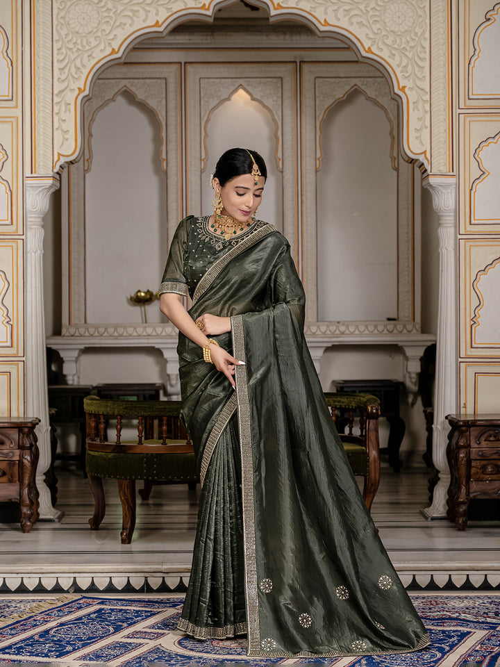 Embroidered Organza Saree